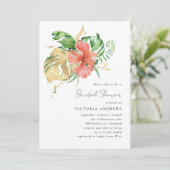 Invitation Fête des mariées florale tropicale (Debout devant)