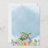 Invitation Fête des mariées florale tropicale de la tortue de (Dos)