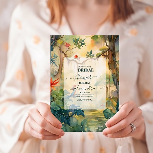 Invitation Fête des mariées florale tropicale luxuriante