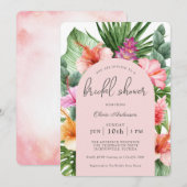 Invitation Fête des mariées florale tropicale luxuriante et L (Devant / Derrière)