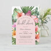 Invitation Fête des mariées florale tropicale luxuriante et L (Debout devant)