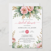 Invitation Fête des mariées florale tropicale Mariage de fête (Devant)