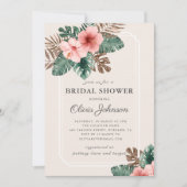 Invitation Fête des mariées florale tropicale moderne Boho (Devant)