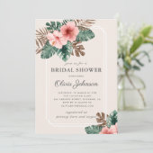 Invitation Fête des mariées florale tropicale moderne Boho (Debout devant)