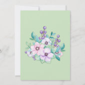 Invitation Fête des mariées florale verte à la menthe (Dos)