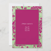 Invitation FÊTE DES MARIÉES florale verte de Bourgogne-Bourgo (Dos)