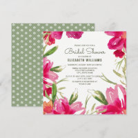 Fête des mariées florale verte romantique Fuchsia