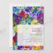 Invitation Fête des mariées florale Vibrante peinte à la main (Devant)