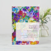 Invitation Fête des mariées florale Vibrante peinte à la main (Debout devant)