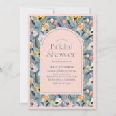 Invitation Fête des mariées florale Vintage Pastel (Devant)