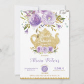 Invitation Fête des mariées Florale violet High Tea Garden Pa (Devant)