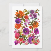 Invitation Fête des mariées florale violette et orange (Dos)