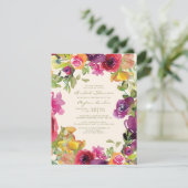 Invitation Fête des mariées florale violette orange jaune (Debout devant)