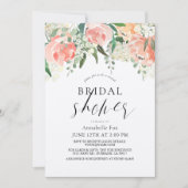 Invitation Fête des mariées florale virtuelle du Rose Waterco (Devant)