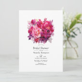 Invitation Fête des mariées florale Viva Magenta (Debout devant)