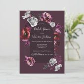 Invitation Fête des mariées Flore Foncé & Moody Profonde De B (Debout devant)
