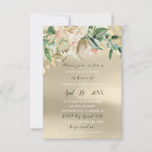 Invitation Fête des mariées Flower Brunch Ivory Green Gold Ro (Devant)