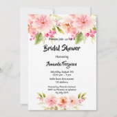 Invitation Fête des mariées flush floraux vert (Devant)