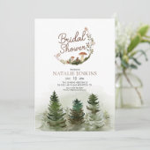 Invitation Fête des mariées forestière rustique (Debout devant)