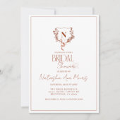 Invitation Fête des mariées Formelle Rustique Florale Monogra (Devant)