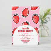 Invitation Fête des mariées fraise (Debout devant)