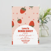 Invitation Fête des mariées fraise (Debout devant)
