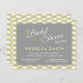 Invitation Fête des mariées frontalière de Herringbone jaune  (Devant / Derrière)