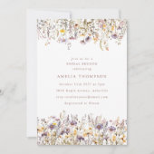 Invitation Fête des mariées frontalière Fleur sauvage simple  (Devant)
