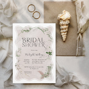 Invitation Fête des mariées frontalière moderne à vague