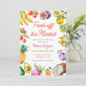 Invitation Fête des mariées Fruits frais hors du marché (Debout devant)
