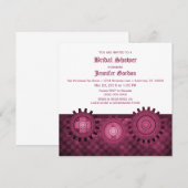Invitation Fête des mariées Fuchsia Steampunk Gear (Devant / Derrière)