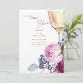 Invitation Fête des mariées Fuschia & Gold Elegant (Debout devant)