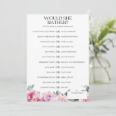 Invitation Fête des mariées Game Voudrait-Elle Plutôt Rose Fl (Debout devant)