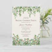 Invitation Fête des mariées Garden Party Eucalyptus Foliage (Debout devant)
