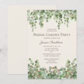 Invitation Fête des mariées Garden Party Eucalyptus Foliage (Devant / Derrière)