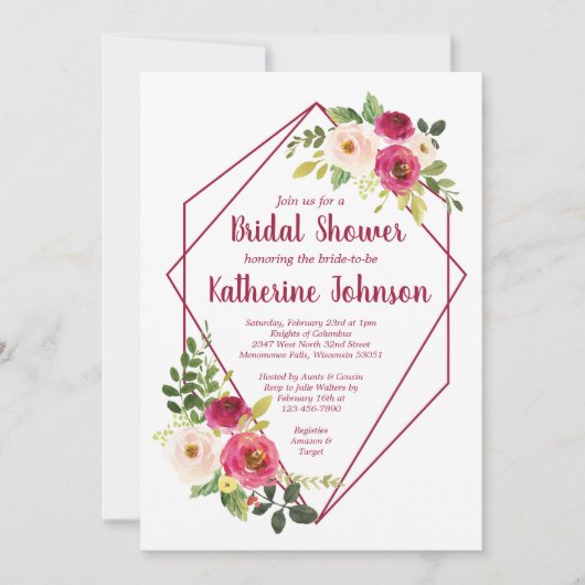 Invitation Fête des mariées Geo (Devant)