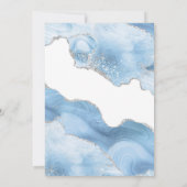 Invitation Fête des mariées Géode bleu argenté (Dos)