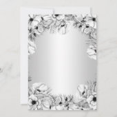Invitation Fête des mariées géométrique argent blanc anémone  (Dos)