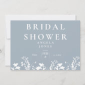 Invitation Fête des mariées géométrique bleu bleu blanc (Devant)