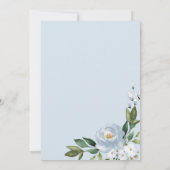 Invitation Fête des mariées géométrique bleu-bleu floral (Dos)