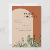 Invitation Fête des mariées géométrique Cactus Terracotta (Devant)
