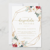 Invitation Fête des mariées Géométrique Classique Or Espagnol (Devant)