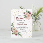 Invitation Fête des mariées géométrique de fleurs Boho bordea (Debout devant)