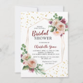 Invitation Fête des mariées géométrique de fleurs Boho bordea (Devant)