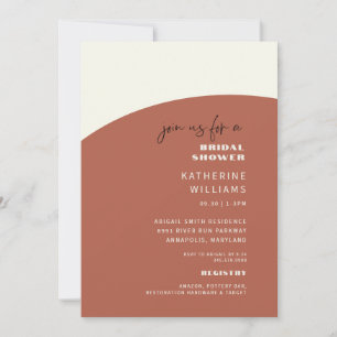 Invitation Fête des mariées géométrique de la cannelle et de