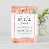 Invitation Fête des mariées géométrique de la plage de corail (Debout devant)