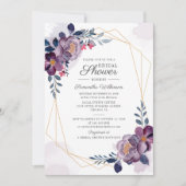 Invitation Fête des mariées géométrique de l'aquarelle floral (Devant)