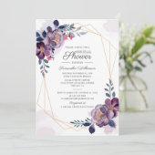 Invitation Fête des mariées géométrique de l'aquarelle floral (Debout devant)