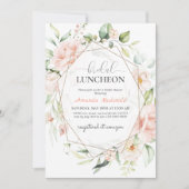 Invitation Fête des mariées géométrique florale rose pâle (Devant)