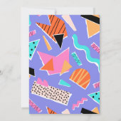 Invitation Fête des mariées géométrique funky rétro des année (Dos)